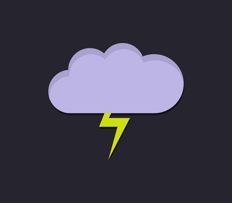Vector nube con rayo