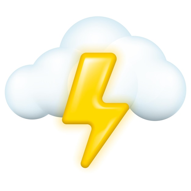 Nube con relámpago, trueno, tormenta, nube, aislado, blanco, fondo, vector, ilustración, eps, 10