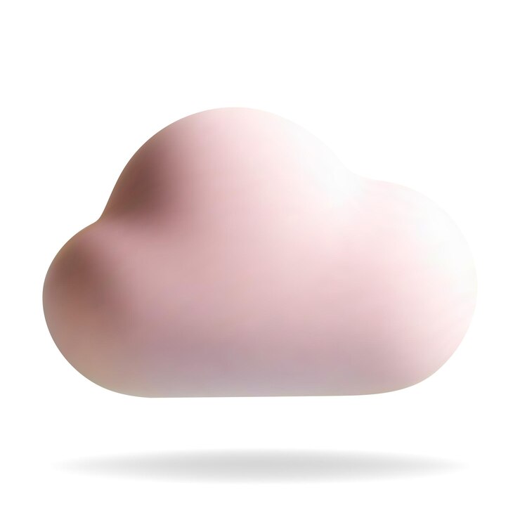 Vector nube rosa de plástico 3d elemento de vivero forma de nube suave 3d color pastel