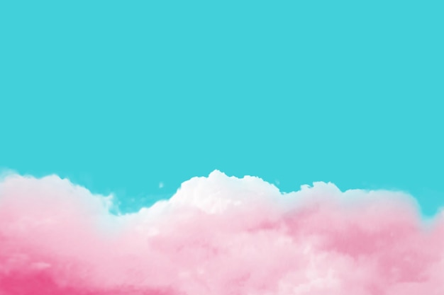 Nube rosa realista sobre un fondo azul ilustración vectorial