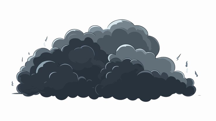 Nube de silueta con tiempo de trueno en el paisaje natural escénico