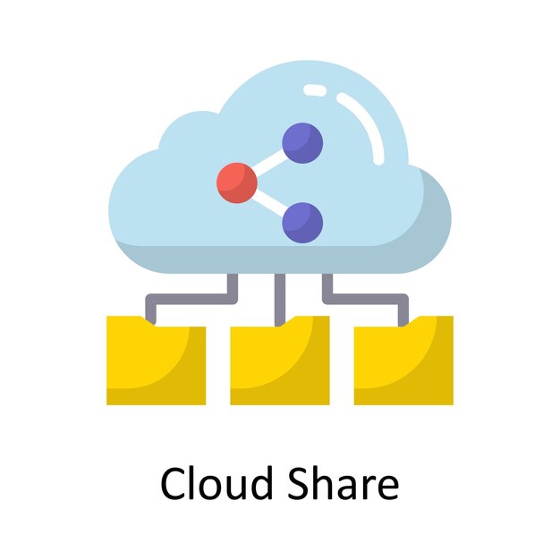 Nube Sjare Vector icono plano diseño ilustración