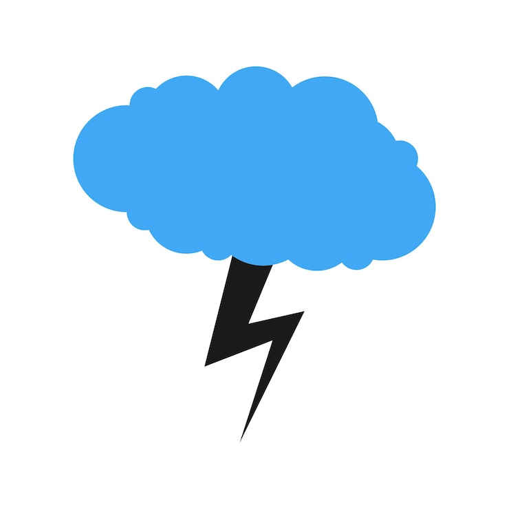 Vector una nube con una tormenta eléctrica vector illustrationxa