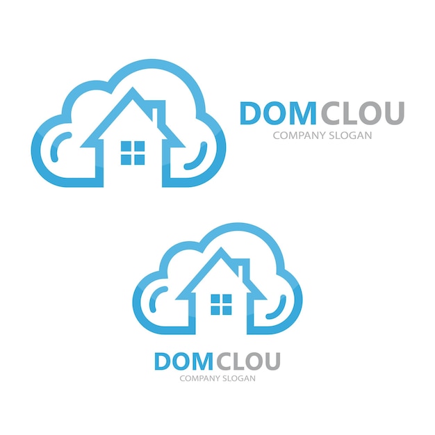 Nube vectorial y concepto de logotipo de la casa