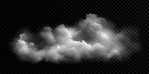 Nube vectorial en un humo de fondo transparente