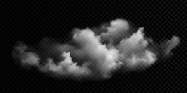 Nube vectorial en un humo de fondo transparente