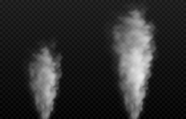 Vector nube vectorial de humo o niebla niebla o nube sobre un fondo transparente aislado nube de niebla de humo