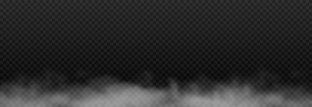 Nube vectorial de humo o niebla Niebla o nube sobre un fondo transparente aislado Nube de niebla de humo