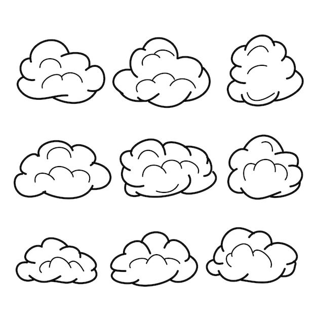 Nube vectorial sobre fondo blanco