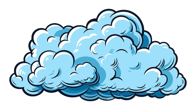 Nubes aisladas en un fondo blanco Diseño de dibujos animados simpático Colección de iconos o logotipos Elementos realistas Ilustración vectorial de estilo plano