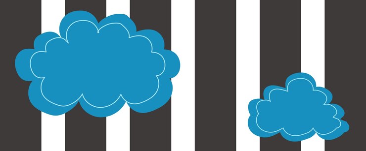 Vector nubes azules boho formas estéticas geométricas