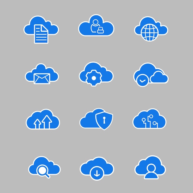 nubes azules sobre un fondo gris