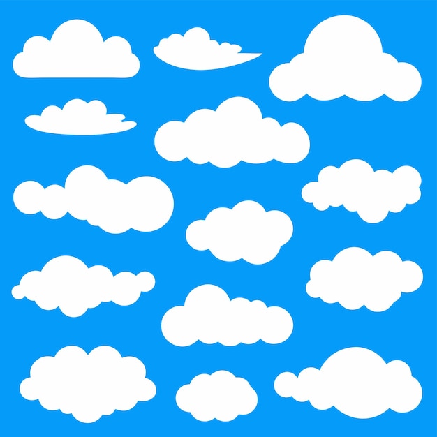 Nubes blancas limpias y simples Ilustraciones minimalistas de nubes blancas