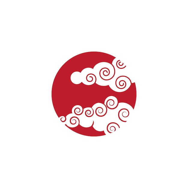 Nubes chinas Logotipo Símbolo vectorial de la plantilla