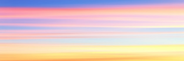 Nubes del cielo al atardecer, imagen panorámica, fondo vectorial