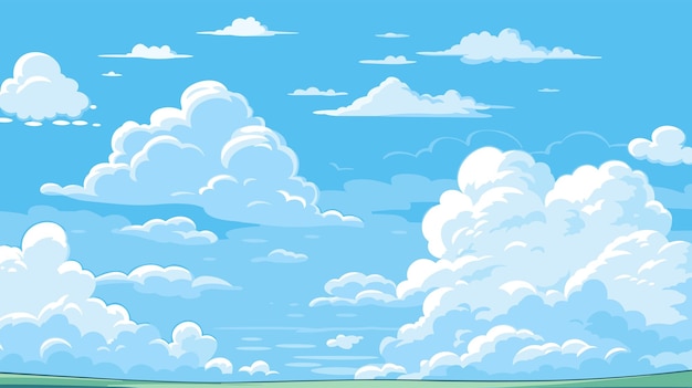 Nubes de cielo azul Diseño de fondo Ilustración vectorial