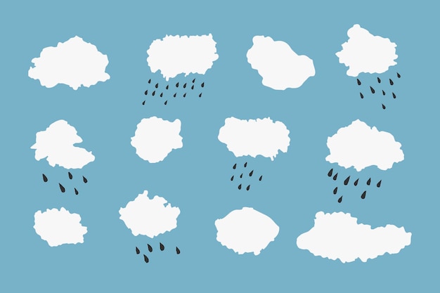 Nubes en el cielo conjunto de ilustraciones vectoriales