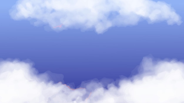 Vector nubes en el cielo con un fondo azul.