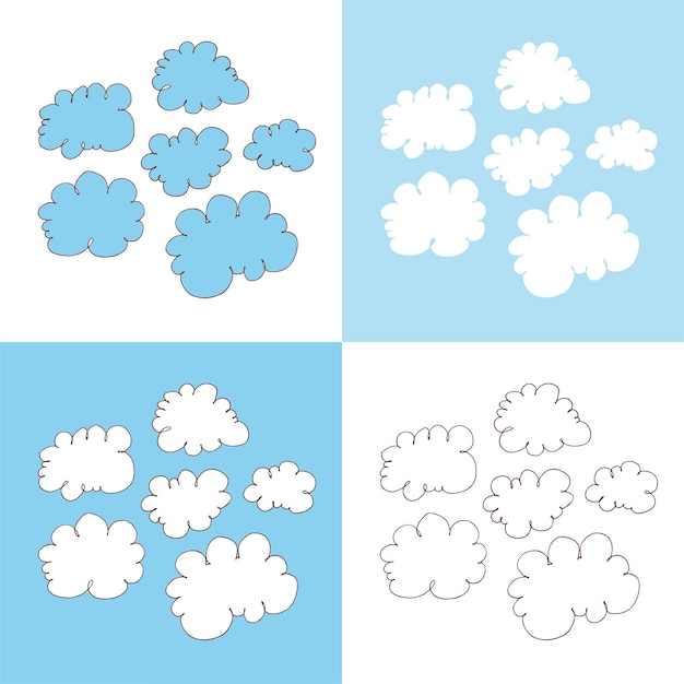 Vector nubes para colorear