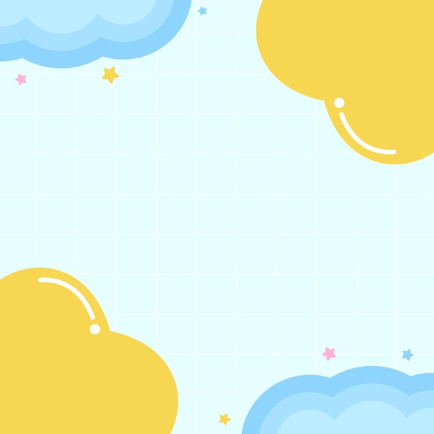 nubes y corazones cuadrícula de fondo