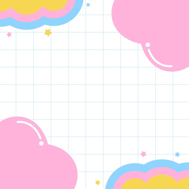 nubes y corazones cuadrícula de fondo