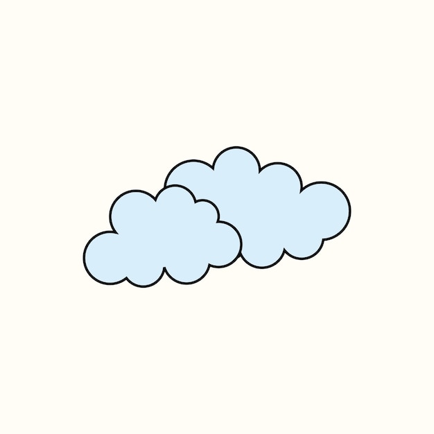 Nubes dibujadas en estilo dood Icono de nube