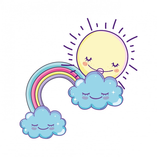 Nubes y dibujos animados de arco iris