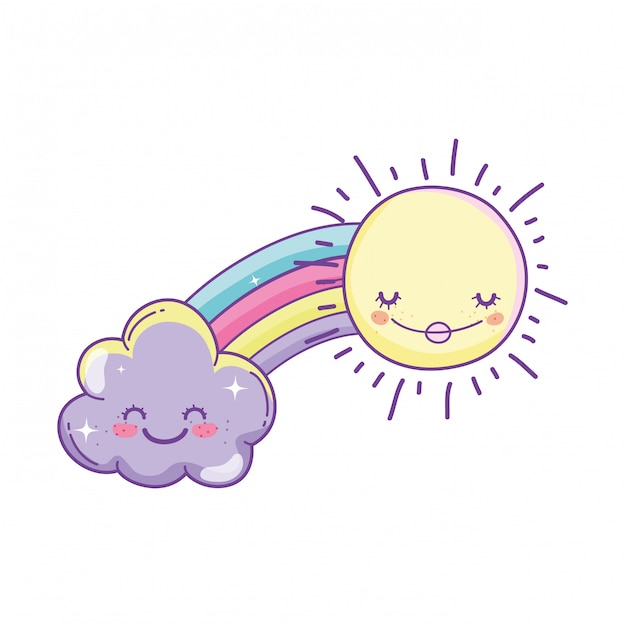 Nubes y dibujos animados de arco iris