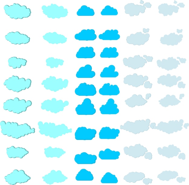 Nubes Establezca el icono del vector