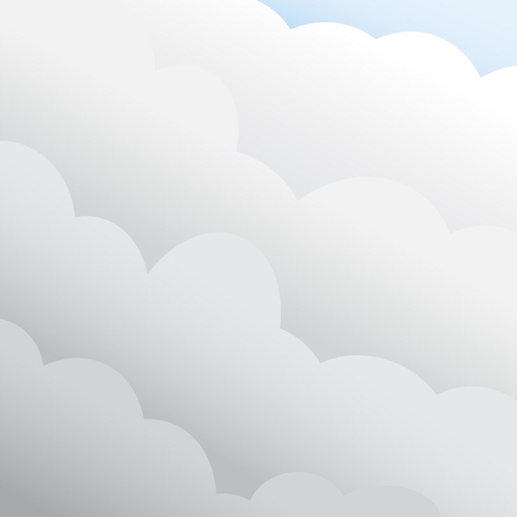 Nubes grises en gradiente en el cielo azul en gradiente