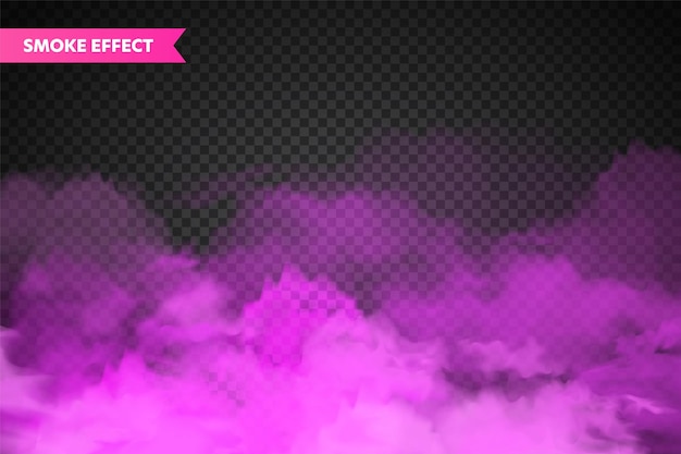 Nubes de humo de colores realistas efecto niebla niebla aislada en el vapor de fondo transparente en el aire