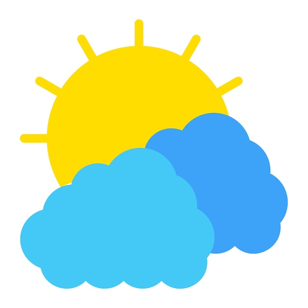 Las nubes y el ícono del sol