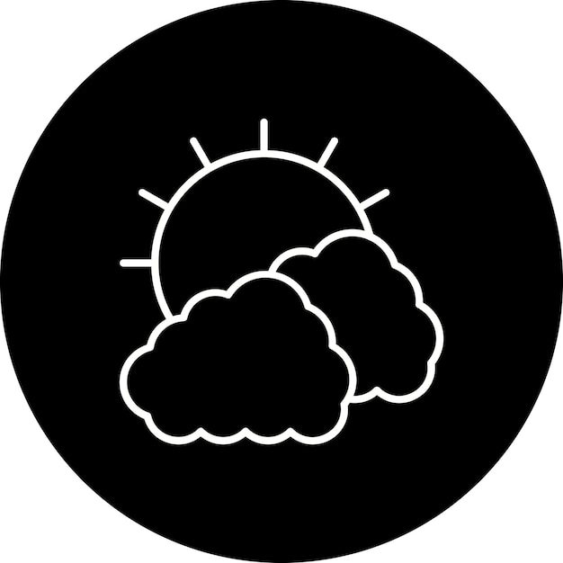 Las nubes y el ícono del sol