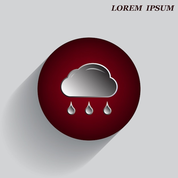 Nubes lluvia sol nieve símbolo del tiempo ilustración vectorial en un fondo gris Eps 10