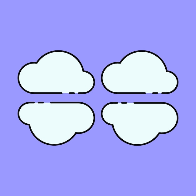 Vector nubes pegatina meteorológica vector lindo ilustrador juego de garabates para niños