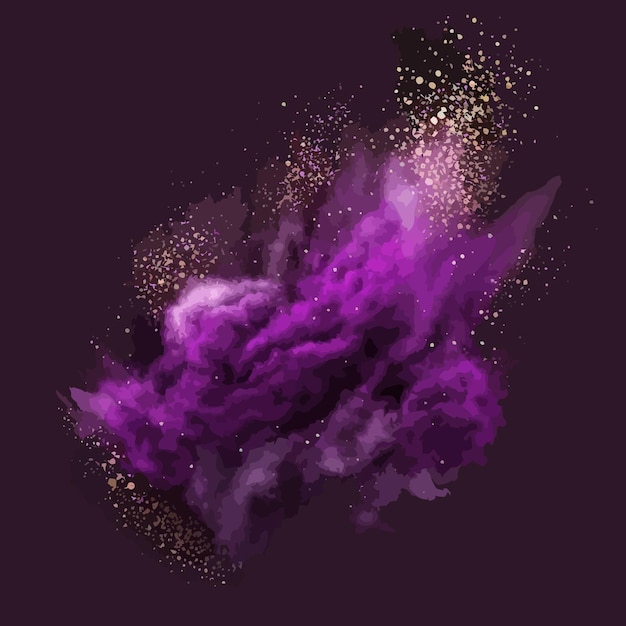 Vector nubes de polvo mágico púrpura con destellos y brillo aislado en el fondo ilustración vectorial