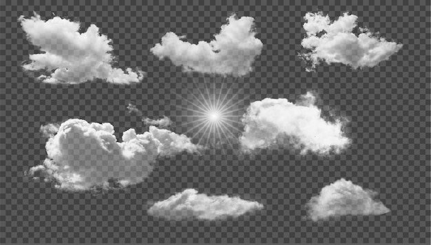 Nubes de puesta y sol vector fondo transparente