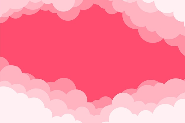 Nubes rosadas y blancas sobre un fondo rosa