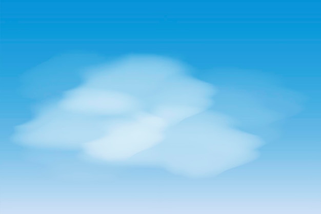 Nubes vectoriales en el cielo fondo de aire azul realista niebla translúcida espacio de gas imagen vectorial