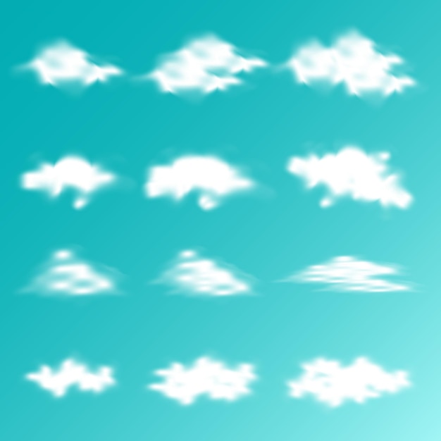 Nubes vectoriales realistas