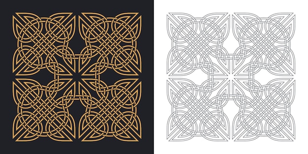 Nudo celta tradicional Diseño de ornamentos étnicos geométricos