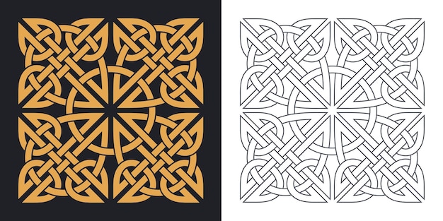 Nudo celta tradicional Diseño de ornamentos étnicos geométricos