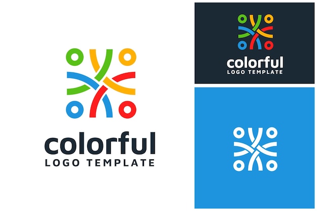 Vector nudo colorido para la diversidad cultural juntos trabajo en equipo unidad cuidado comunitario logotipo de reunión humana