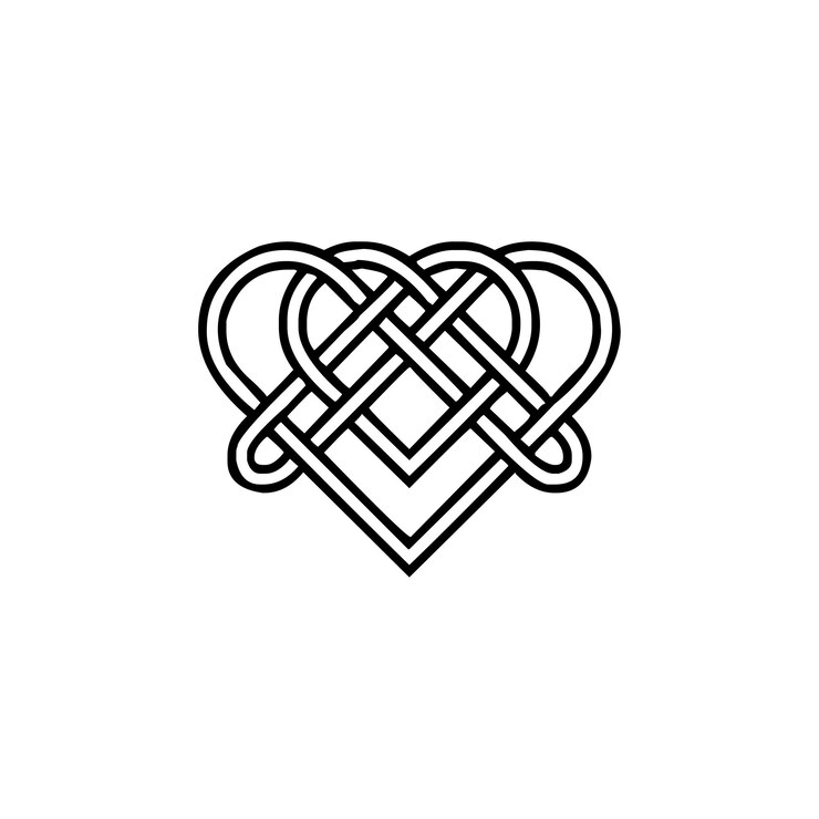 Nudo de corazones entrelazados