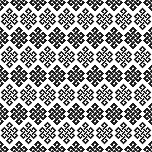 Nudo interminable en blanco y negro con patrón sin costuras