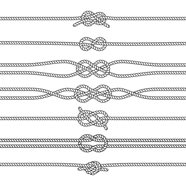 Vector nudos de vela de bordes horizontales.