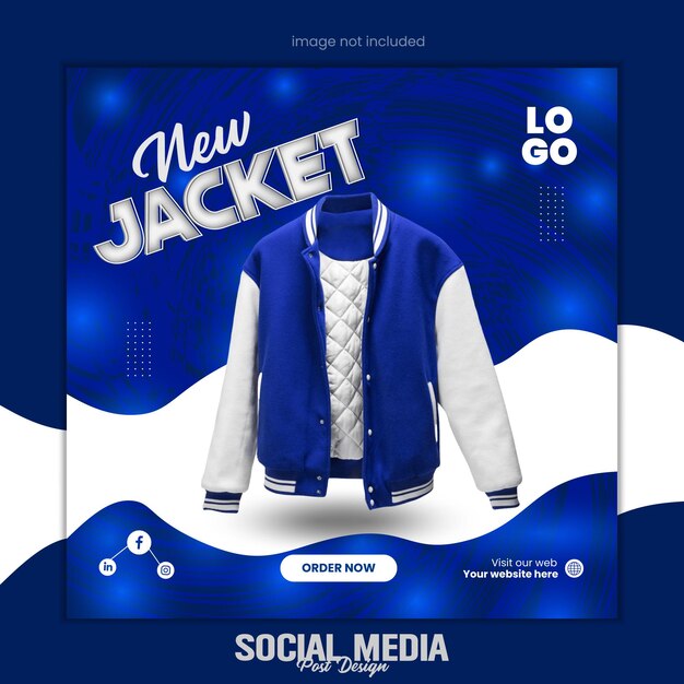 Vector nueva chaqueta plantilla de banner de post de instagram vector premium