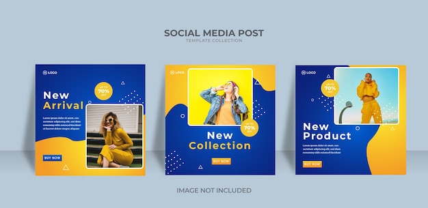 Nueva colección de diseño de plantilla de publicación de instagram de banner de redes sociales