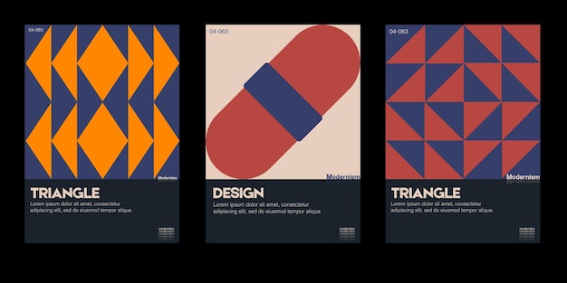 Nueva estética del modernismo en tarjetas vectoriales de diseño de afiches Gráficos inspirados en el brutalismo Ideal para presentaciones de marca