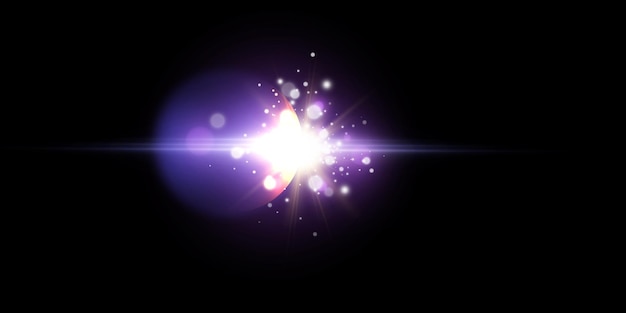 Nueva explosión de estrellas, efecto de luz brillante para la ilustración.